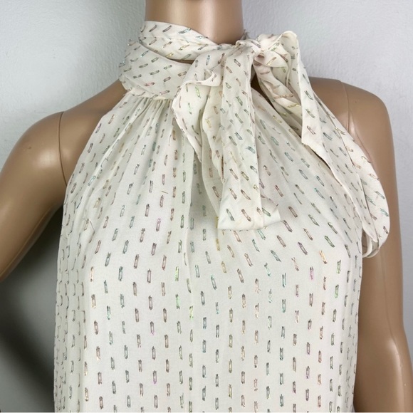 NEW RAMY BROOK IVORY METALLIC SLEEVELESS TOP - Picture 3 of 7